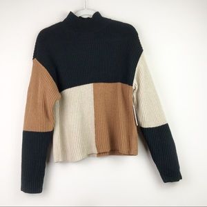 NWT Nordstrom Brown Nude Mock Neck Sweater (XS)